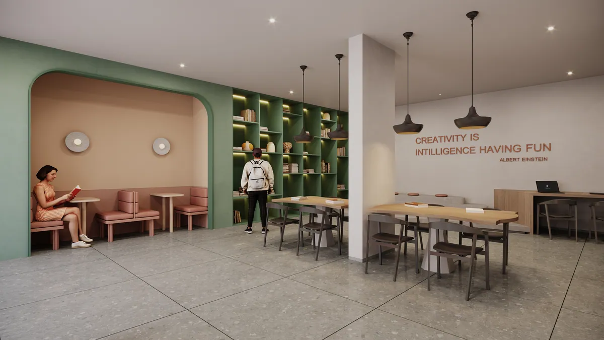 Library and co-working space at Ariva