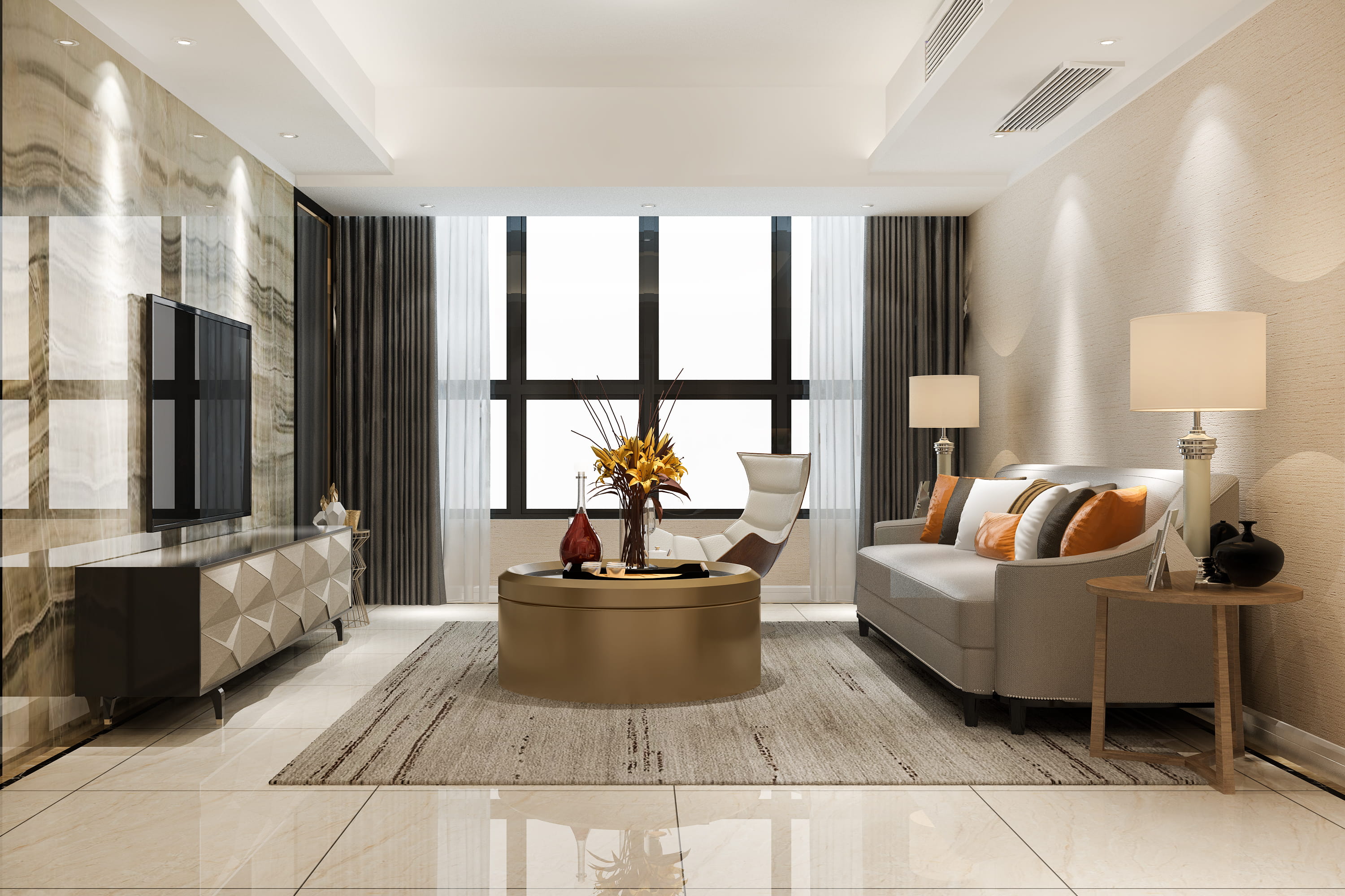 Luxury 2 BHK interior with flexible second room Sargasan
