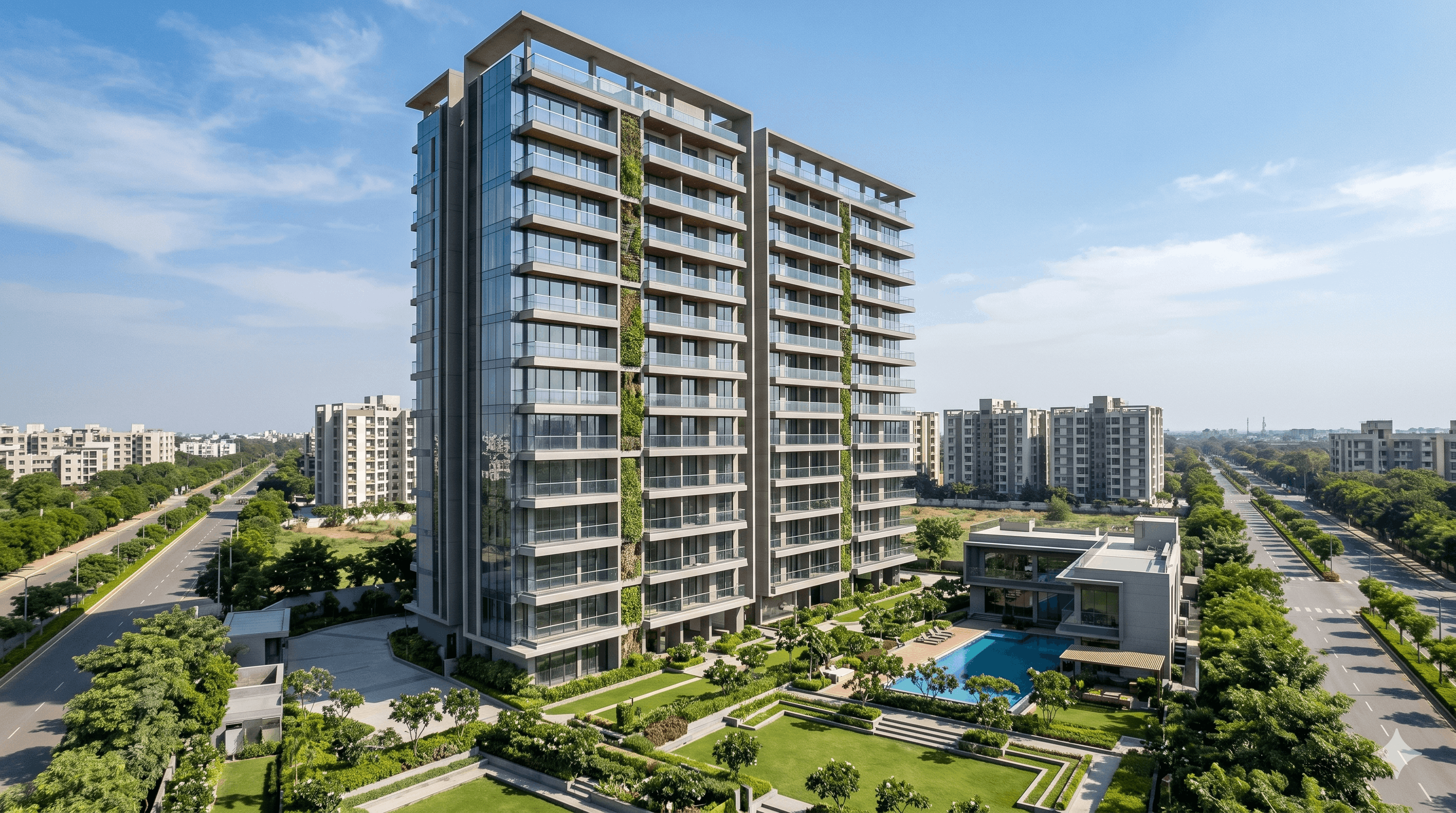 Contemporary luxury residential tower 3BHK Gandhinagar