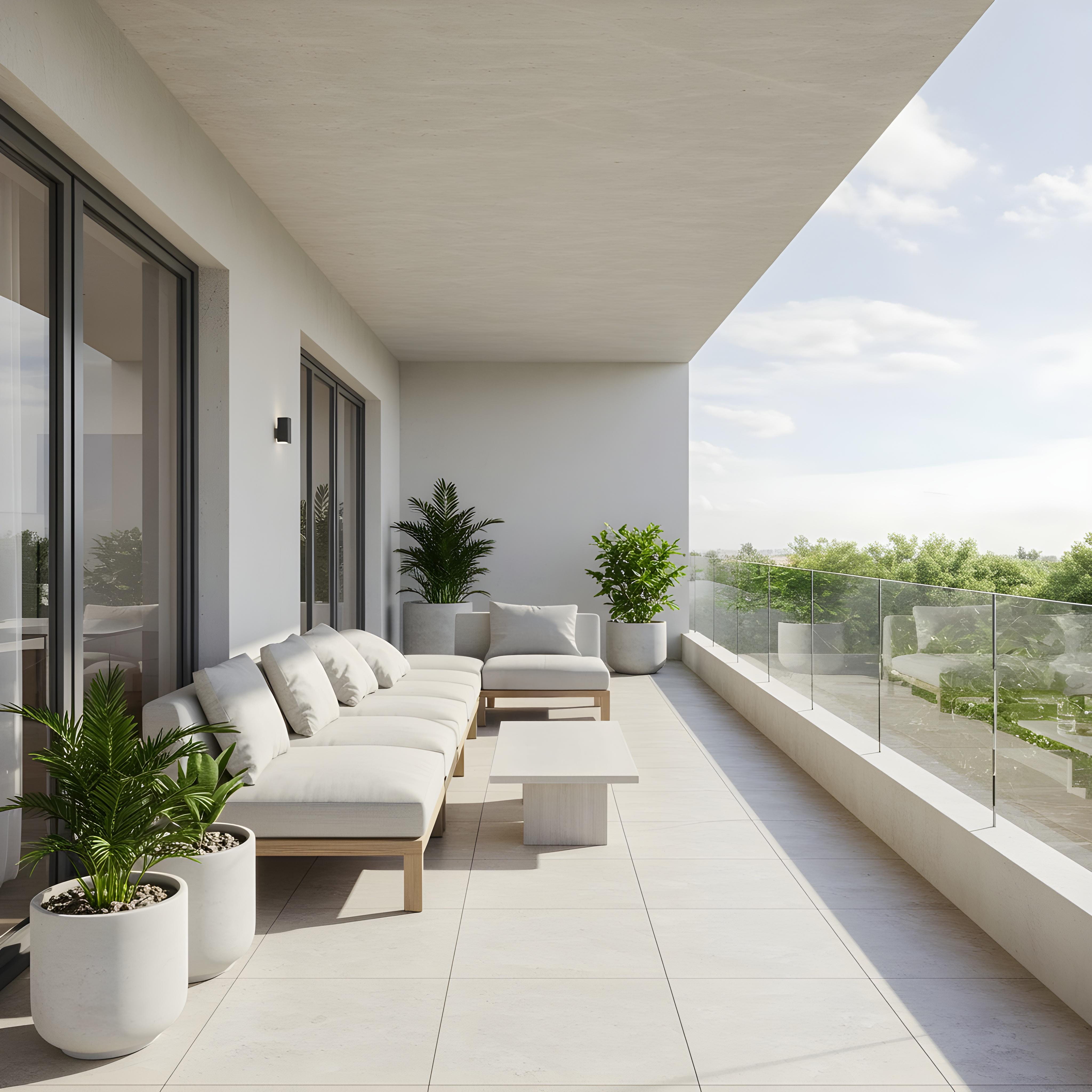 Living room and balconies Vastu flat Gandhinagar